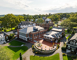 Aerial photo of campus buildings. Link to Donor-Advised Fund